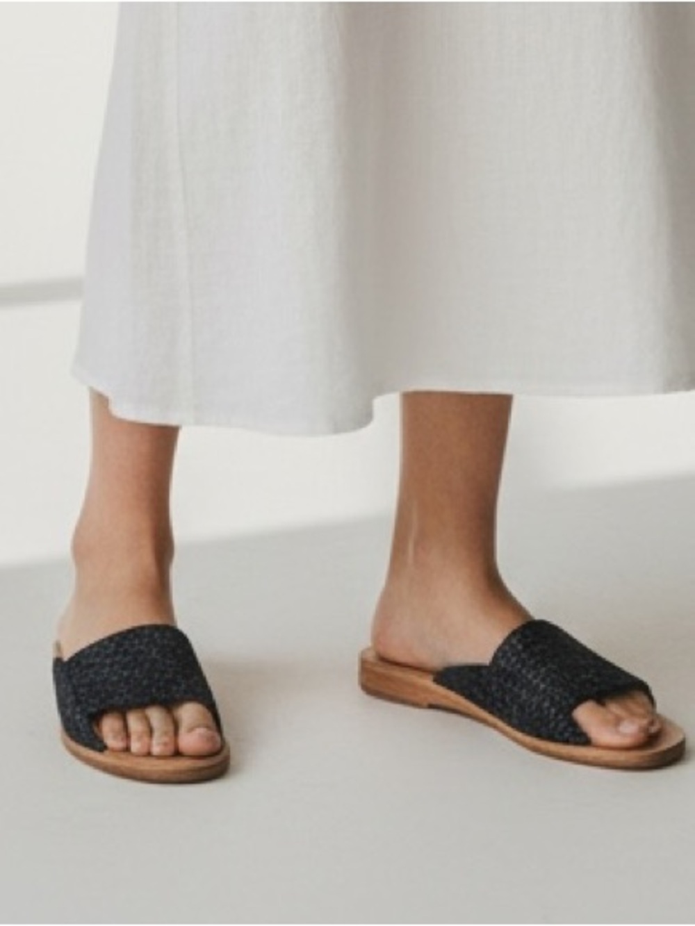 Free People Daybird Mini Wedge Slide sandals Slide Sandals in Black sz38 (8)